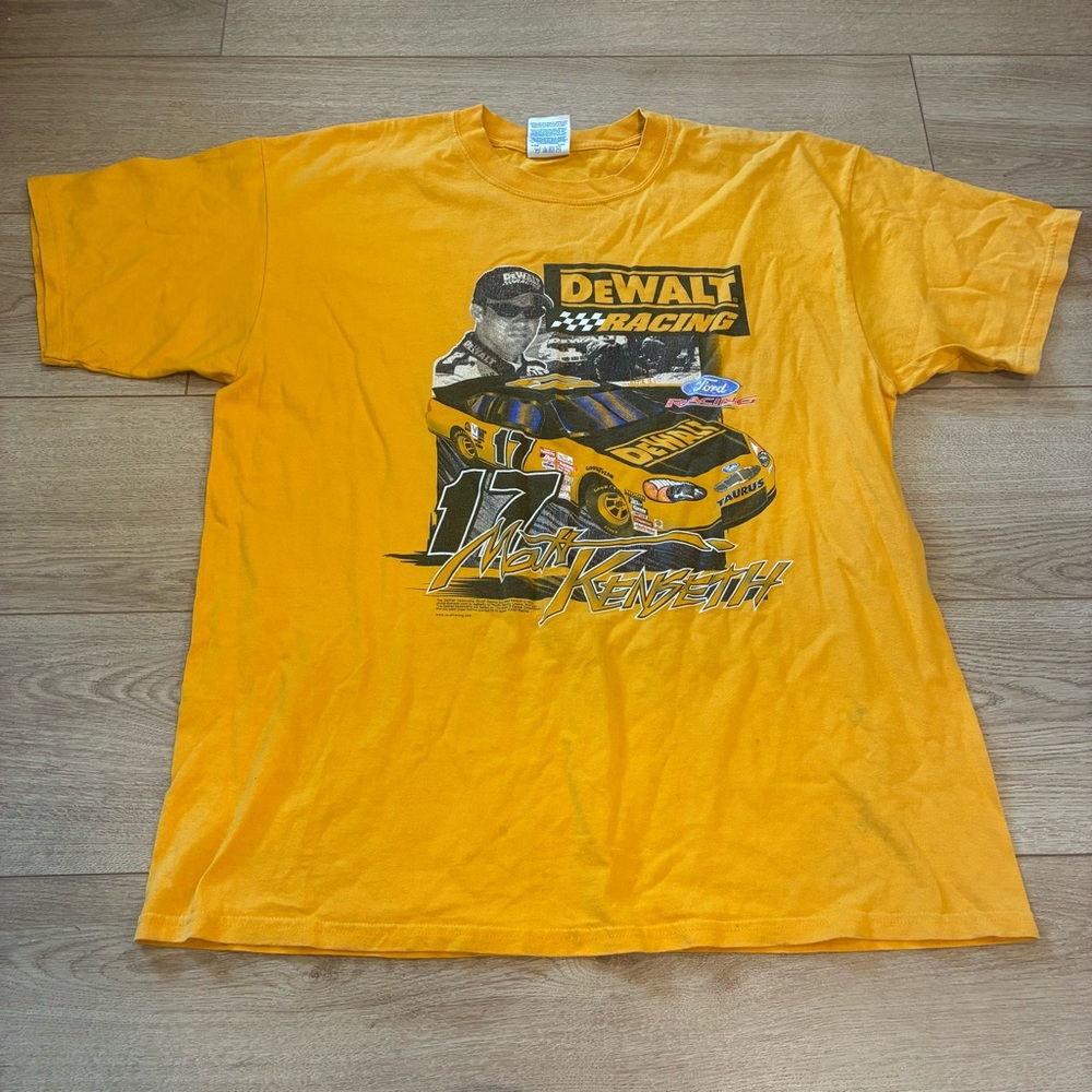 Vintage Matt Kenseth DeWalt Racing 17 Ford Y2K T-shirt Size XL
